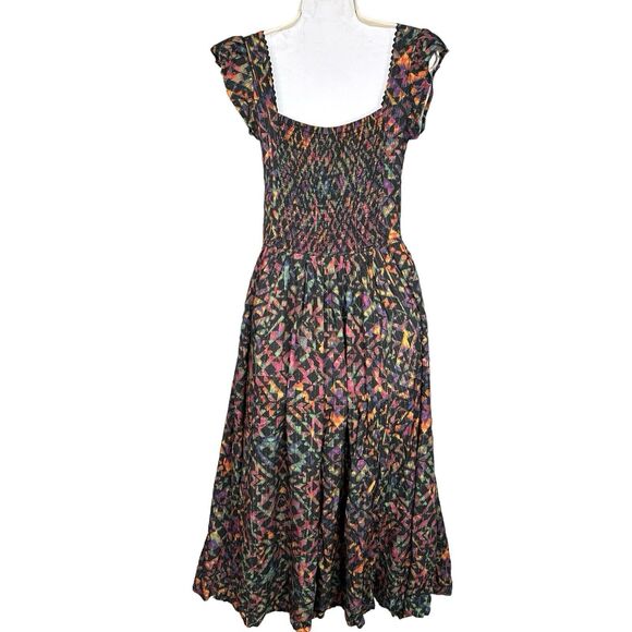 Anthropologie‎ Love The Label Dress XS NWT Boho Fairy Kaleidoscope Midi Cutout - Picture 6 of 14